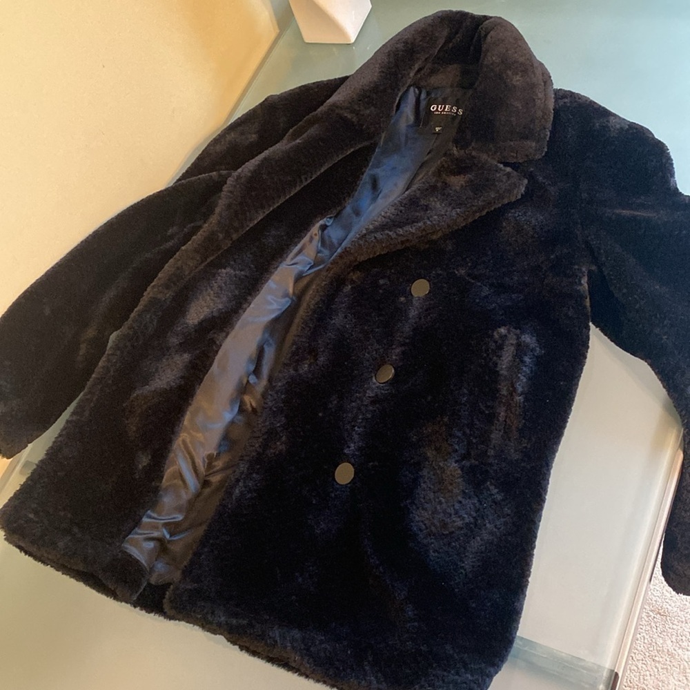 Guess It Girl Approved Faux Fur Coat Jacket Size M